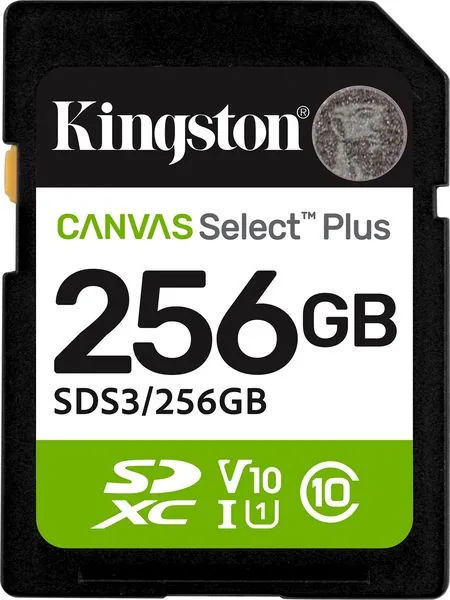 KINGSTON SDS3/256GB CANVAS SELECT PLUS GEN3 256GB SDXC 150MB/S C10 UHS-I U1 V10